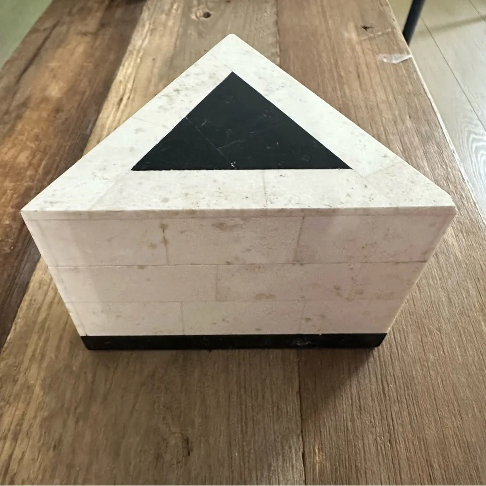 Friends & Co Marble Triangular Shaped Trinket Box Two Toned Made In Philippines